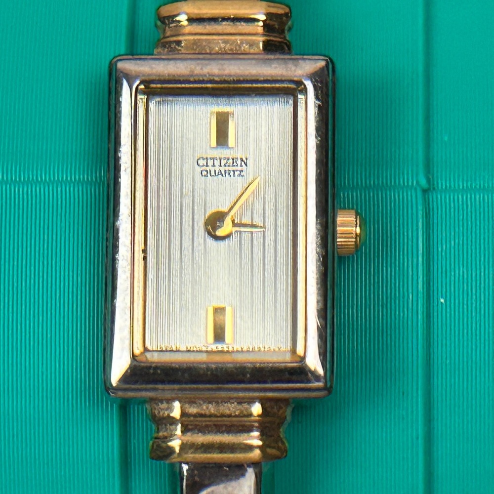 Citizen Quartz‎ Two Tone Rectangle Bangle Watch 5421-K15044
